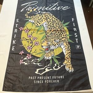 Primitive Skateboarding Leopard Wall Flag Tapestry Strike First Banner 50x30